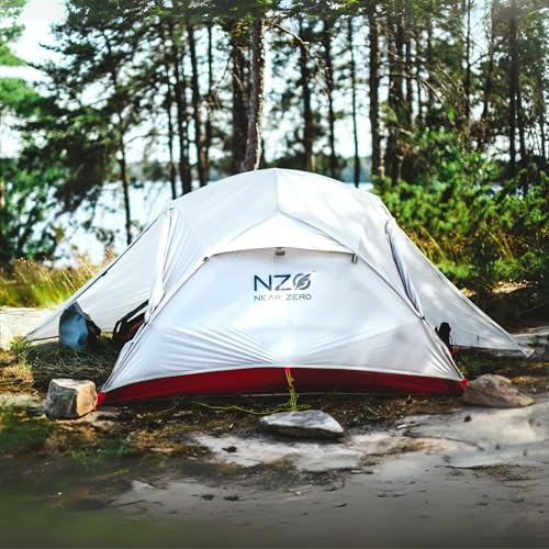 Near Zero 1-3 Person Ultralight Backpacking Tents, up to 2 Doors, 20D Ripstop Waterproof Sealed Nylon, Freestanding, Rainf...