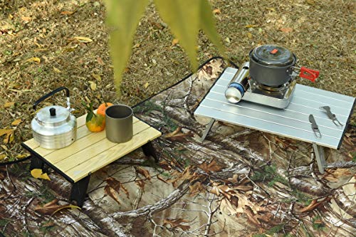 iClimb 1 Mini Folding Table and 1 Anti-Sinking Large Feet Chair Bundle, Ultralight Compact for Solo Adult Outdoor Backpack...