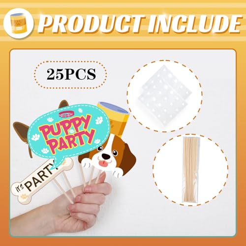 Maicaiffe Dog Photo Booth Props - 25 Pcs Puppy Party Selfie Props Favors Supplies - Baby Shower Pet Dog Birthday Party Cen...