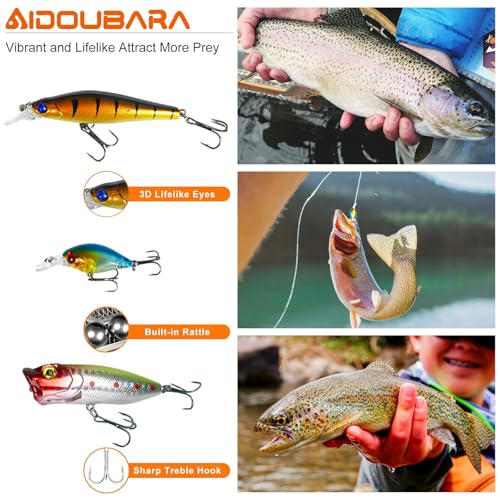 Fishing Lures kit, 132pcs Tackle Box Kit Included Crankbaits, Spoon, Hooks, Weights & Other Accessories, Freshwater & Salt...