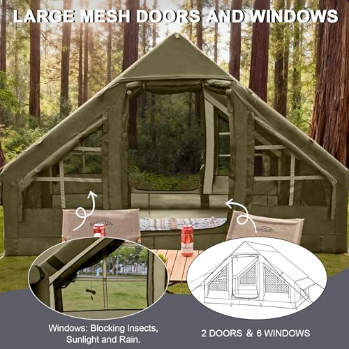 Inflatable Tents for Camping, 4-6 Person Easy Blow Up Tent with Hand Pump,4 Seasons Waterproof Air Inflatable Camping Tent...