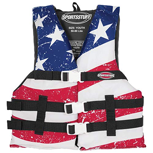 Connelly Teen 90-120lb Nylon Vest and Stars & Stripes USCG Life Jacket