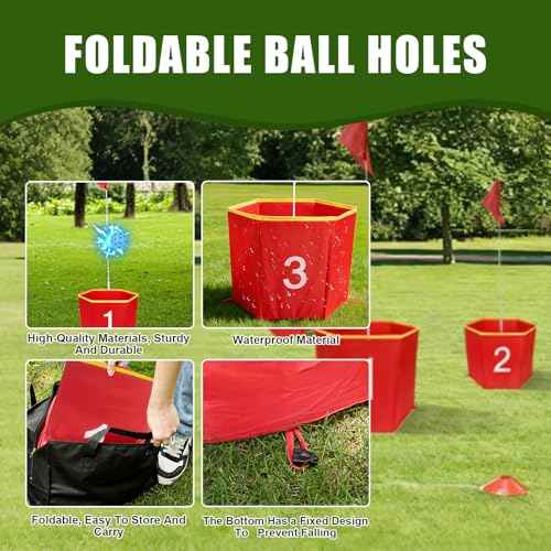 Backyard Golf Game,3pcs Golf Yard Game,with 2 Adjustable Clubs,Suitable for Lawns,Outdoors,Parks and Beaches
