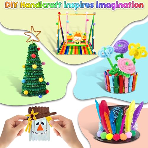 Sundaymot Arts and Crafts Supplies for Kids, 2000+Pcs DIY Craft Kits, Ages 6-10, Educational Preschool and Homeschooling A...