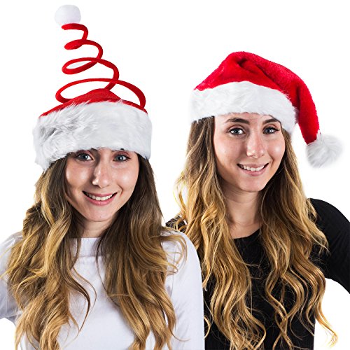Tigerdoe Christmas Hats - 5 Pack Holiday Photo Booth Props - Santa Hat - Elf Hat - Xmas Party Supplies