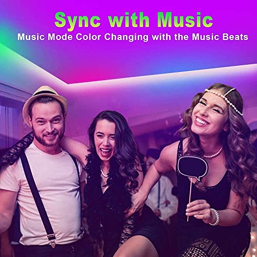 Tenmiro Led Strip Lights 130ft (2 Rolls of 65ft) Smart Light Strips with App Control RGB Led Lights for Bedroom，Music Sync...