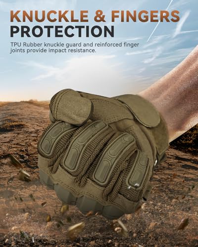 KUMGIM Tactical Gloves for Men, Motorcycle Military Combat Gloves Black Airsoft Gloves Touchscreen for Airsoft Outdoor Hun...