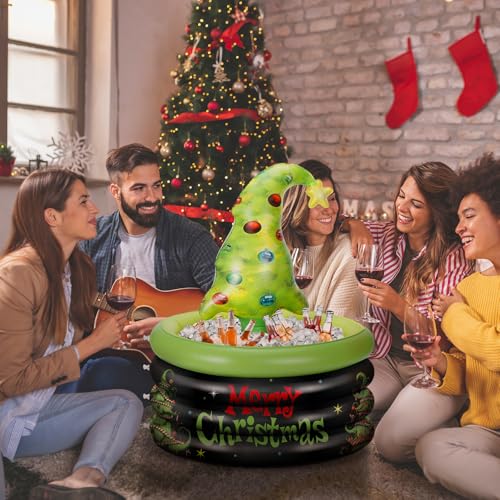 Bencailor Christmas Party Decoration Inflatable Lime Green Christmas Tree Cooler Blow up Pool Birthday Xmas Party Favor Su...