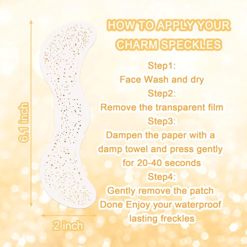 10 PCS Glitter Freckles Face Tattoo Gold Sparkle Star Freckles Face Glitter Makeup Patches Glitter Freckles for Face, Cute...