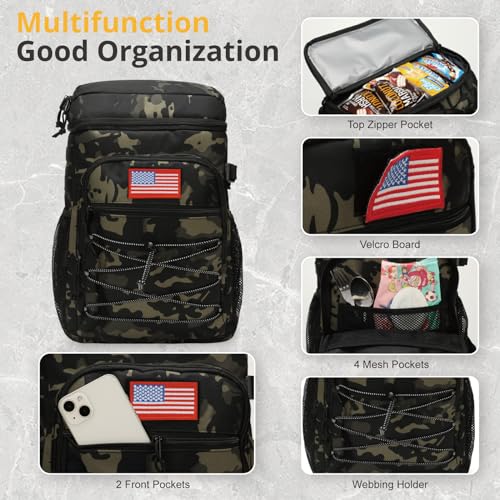Tactical Backpack Cooler, 25L Cooler Backpack Insulated Leak-Proof, Heavy Duty Large Lunch Backpack, Waterproof Ice Chest ...