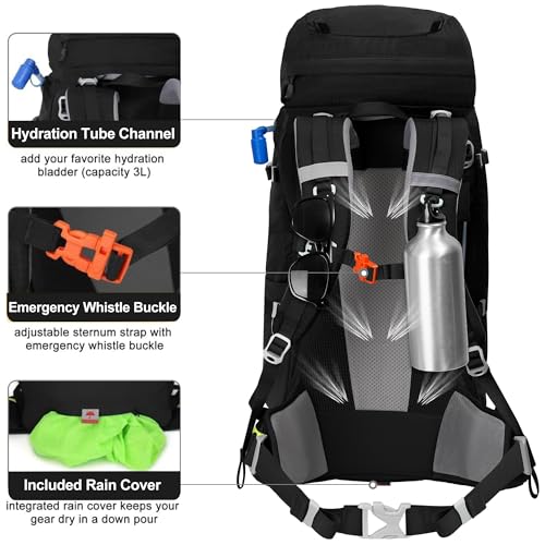 N NEVO RHINO Internal Frame Hiking Backpack 50/60/65/70/80L, Mountain Climbing Camping Backpack Daypack Waterproof Rain Co...