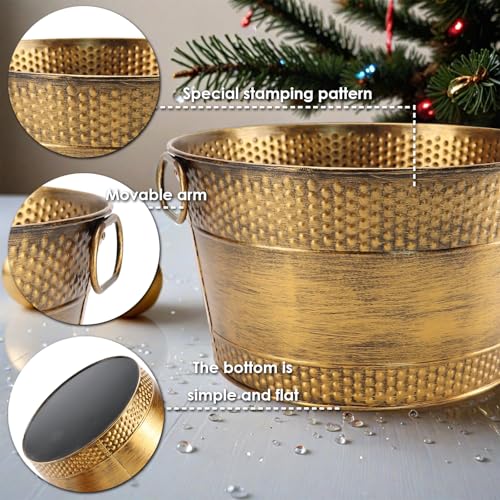 Metal Ice Bucket Galvanized Beverage Tub,Drink Buckets Large Cooler for Wine Beer Champagne Cocktails for Catering, Bars, ...