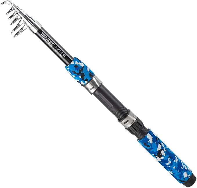 Tripquips 6.9FT Telescopic Fishing Rod - Lightweight Spinning Fishing Pole for Freshwater and Saltwater Anglers