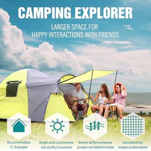 Chihee Camping Tent 3 Person Double Layered Dome Tents Large Capacity 4 Seasons Travelling Backpacking Beach Outdoor Shelt...