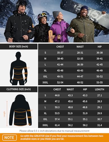 Men's Heated Jacket with Detachable Hood, Waterproof Winter Outdoor Coat Electric Insulated jackets with Battery Pack
