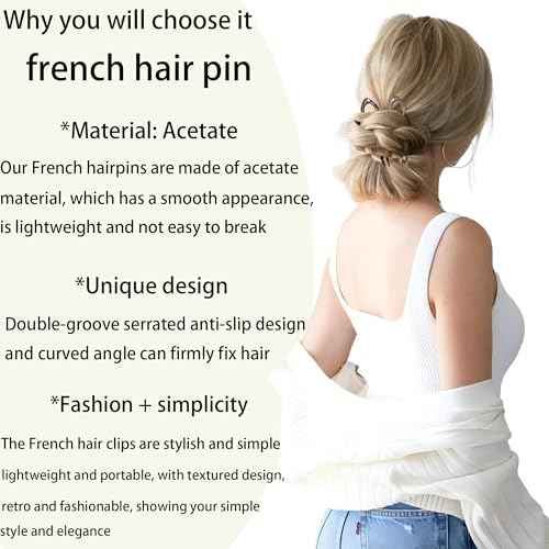 3PCS Prestige French Hair Pin for Women,French Hair Pin for Thin Thick Hair,Double-notch Locking Mechanism Anti-loosening Women Hair Accessories