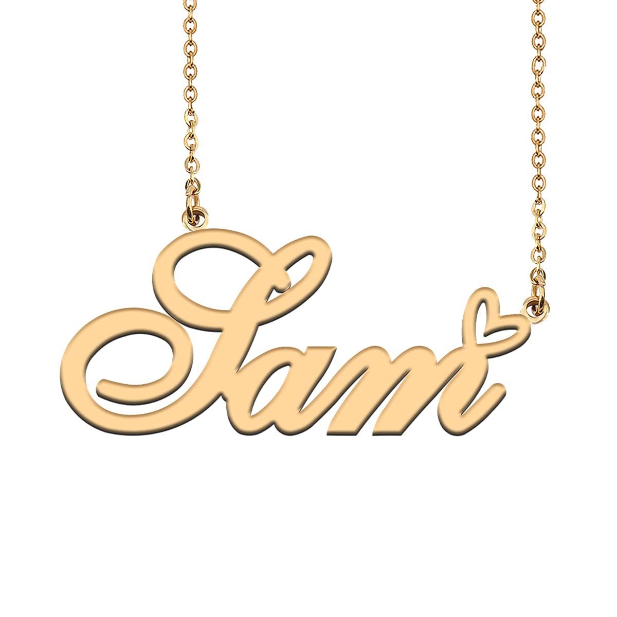 HUAN XUN Custom Gold Plated Sam Necklace Personalized Name Necklace for Women Choker Jewelry Gift