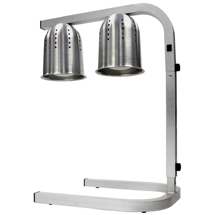 Winco Bulb Professional Free Standing Heat Lamp, Twin,Aluminum