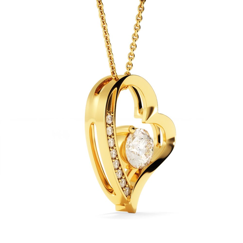 Momavo Jewelry Daughter Gift From Dad, Father Daughter Gift, Dad to Daughter Gift, Christmas Birthday Gift, To My Daughter Necklace from Dad, Daughter Card, Daughter Adult (Luxury Box w/ LED LIGHT, 18k Yellow Gold Finish)