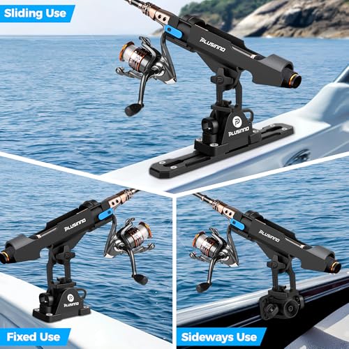 PLUSINNO 2 in 1 Fishing Rod Holders for Boat, Kayak Fishing Rod Holder, Fishing Pole Holders for Track Mount / Deck Mount,...