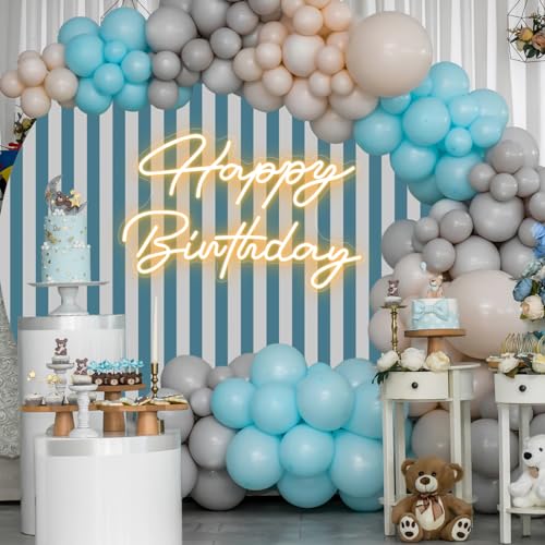 Tujoe 30" x 21" Happy Birthday Neon Sign Large Happy Birthday LED Neon Light Signs with Dimmable Switch 12V Power Adapter ...