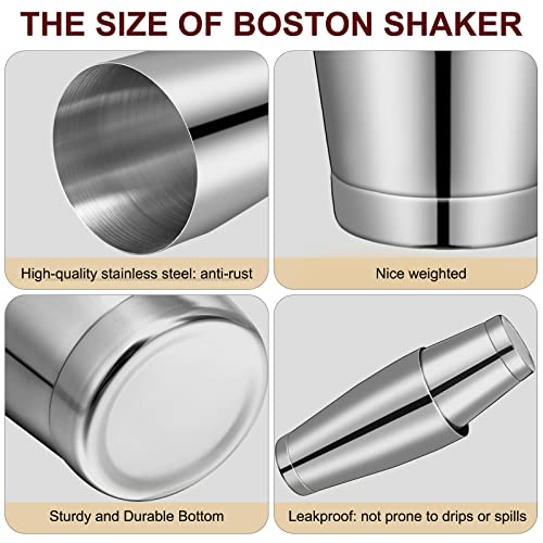 Lallisa 10 Pieces Cocktail Shakers Professional Bar Boston Shaker Set Stainless Steel Martini Shaker Drink Mixer Basic Too...