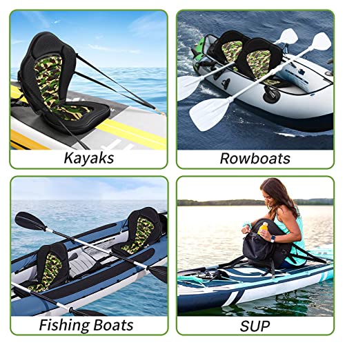 Vashly 2Pack Kayak Seat with Back Support, Kayak Seats with Waterproof Storage Bag for Sit-On-Top Kayaks, Stand-Up Paddleb...