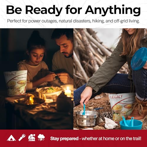 Legacy Food Storage 60 Serving Emergency Food Supply Bucket, 10 Entrees, 4 Breakfasts, 24,520 Total Calories, Shelf Stable...
