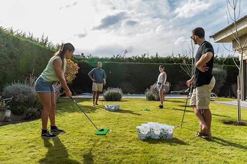 VULCANO SPORTS Par Pong Backyard Golf Chipping Game – Outdoor Golf Game with 12 Buckets, 2 Hitting Mats & Golf Balls – for...