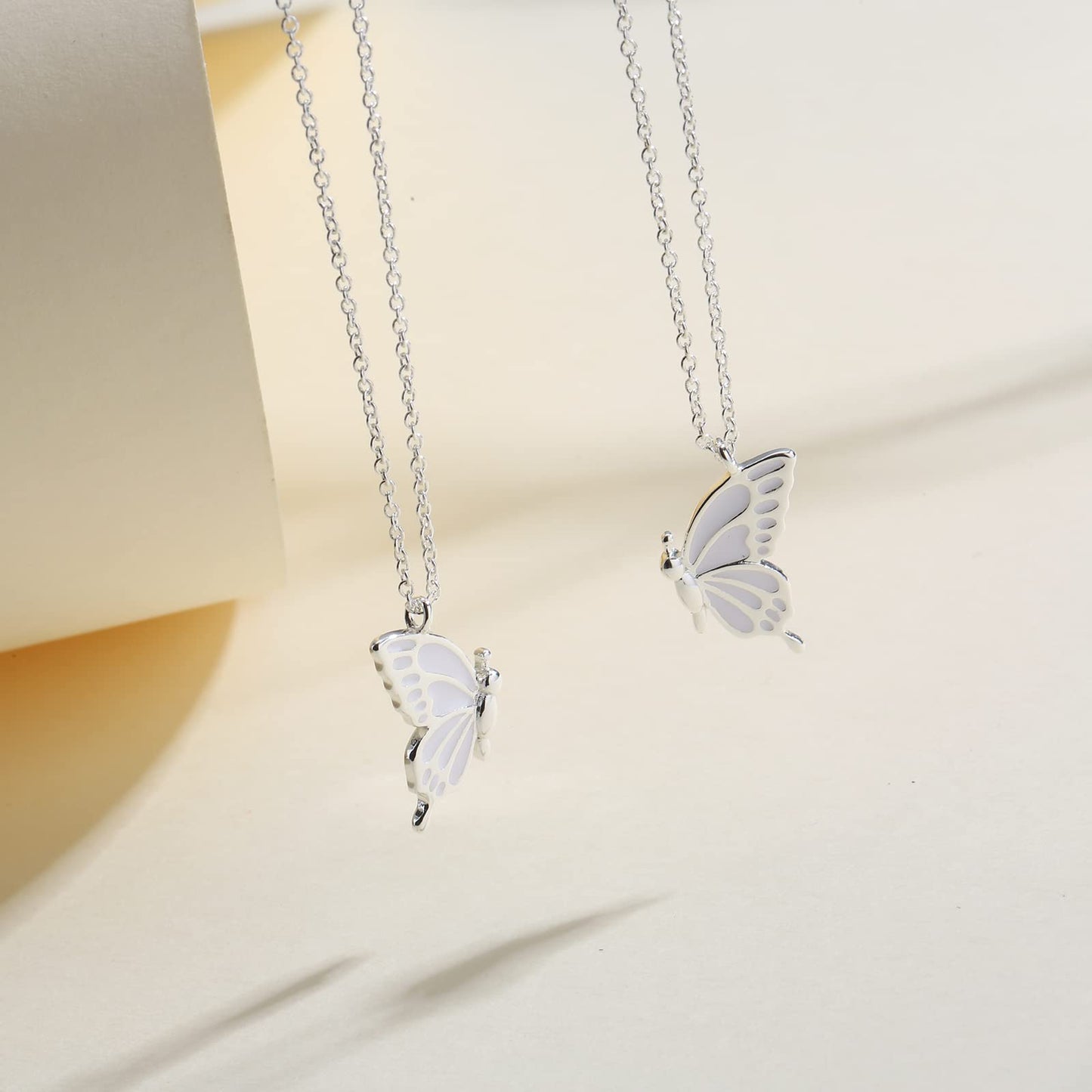 Friendship Necklace - Best Friend BFF Butterfly Matching Necklace Gifts for Women Friends, Long Distance Birthday Christmas Vale
