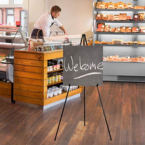 Mutualsign 6 Packs Easel Stand for Display Easels for Signs Black Easel Floor Tripod Standing Poster Easel, Lightweight Me...