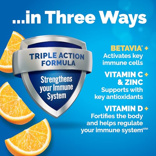 Emergen-C Immune+ Triple Action Immune Support Powder, BetaVia (R), 1000mg Vitamin C, B Vitamins, Vitamin D and Antioxidan...