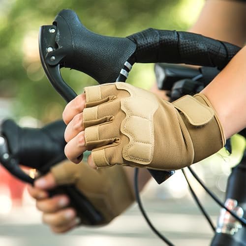 Fingerless Outdoor Gloves Knuckle Protection for Cycling Motorcycle Gloves for Men Women