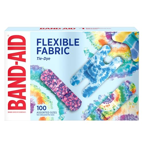 BAND-AID Brand Flexible Fabric Adhesive Tie-Dye Bandages, Fun Bandages Wound Care & Protection of Minor Cuts & Burns, Quil...