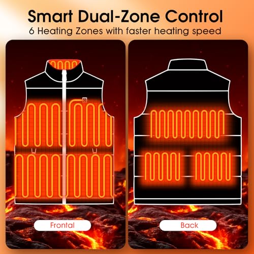 qsvgms Heated Vest for Men, Heated Jacket with 7.4V 16000mAh Battery Pack, Lightweight Rechargeable Heated Vest for Hunt C...