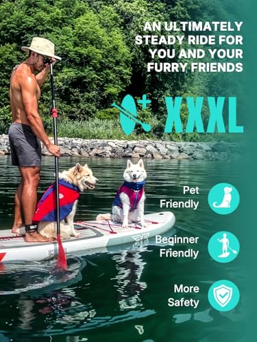 Niphean (Extra Large) Inflatable Paddle Board, SUP for 2+1 People/Family and 4-Layer Insulated Paddle Board Cooler Box