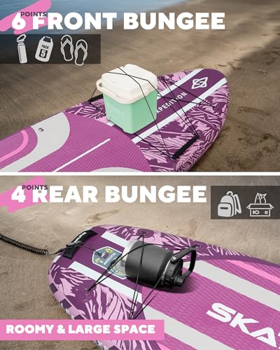 Skatinger Leafy Green & Purple Bundle｜11'6"x35" Super Wide Inflatable Stand Up Paddle Boards, All Accessories2, 100L Backp...