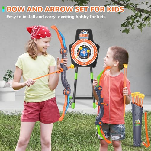 GMAOPHY 2 Pack Bow and Arrow Toy for 5 6 7 8 9 10 11 12 Year Old Boys, Birthday for Kids, Indoor Outdoor Sport Games Toys ...