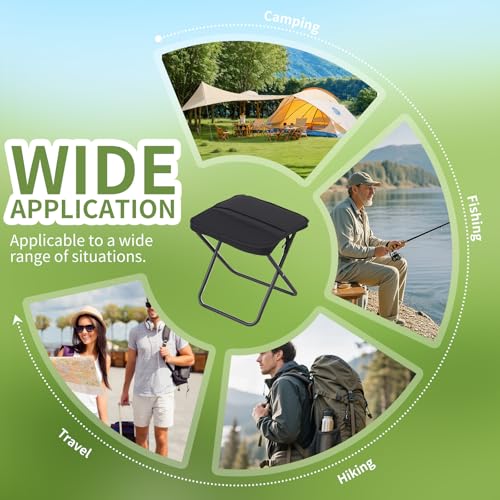 FAMJOALE Foldable Camping Stool, Portable Collapsible Chair for Adults, Folding Telescopic Stool with Carry Bag, Outdoor U...