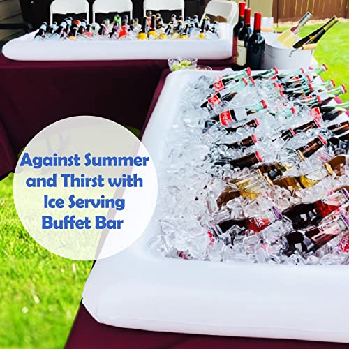Novelty Place Inflatable Ice Serving Tray Buffet Bar with Drain Plug - Salad Food & Drinks Inflatable Cooler for Party Pic...