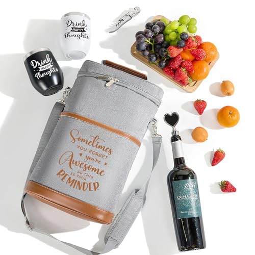 AW BRIDAL Birthday Gifts for Women Men, Drink Happy Thoughts Gift Basket for Housewarming and Beach Camping Travel, Insula...