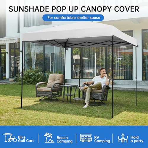 10×10 Canopy Replacement Top Cover, Pop Up Canopy Tent Cover for Straight Leg Frame, Waterproof Canopy Top with Windproof ...