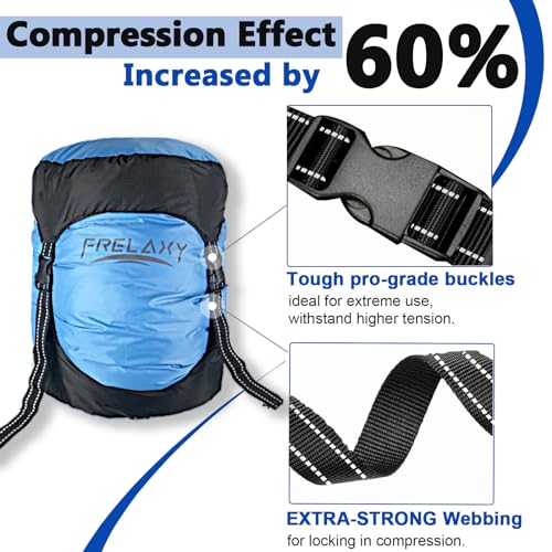 Frelaxy Compression Sack, 40% More Storage! 11L/18L/30L/45L/52L Compression Stuff Sack, Water-Resistant & Ultralight Sleep...