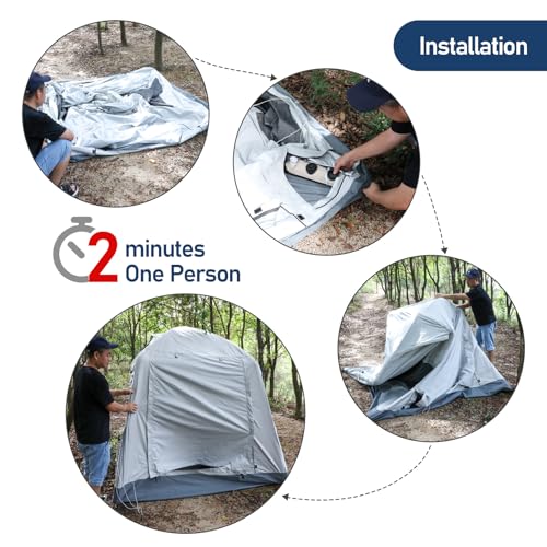 Quick Setup Tent,Automatic Inflatable Camping Tent,Easy Set up 3-4 Person Glamping Outdoor 4 Season Air Blow Up Tents, Rai...