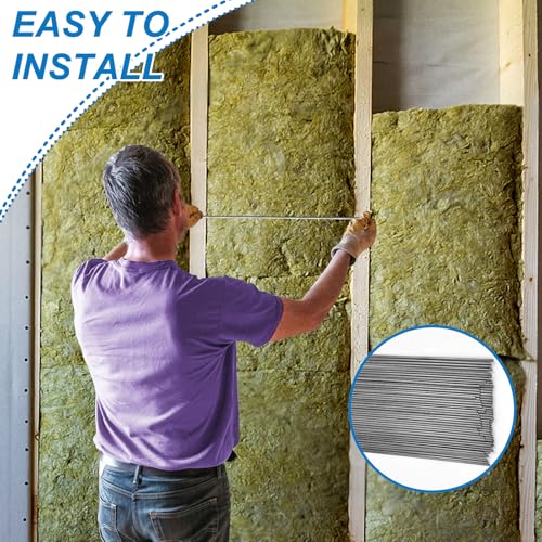Hlimior 200 Pcs 16inch Insulation Support - Wire Insulation Support Wire, 1095 Carbon Steel Metal Insulated Wires (1095, 1...