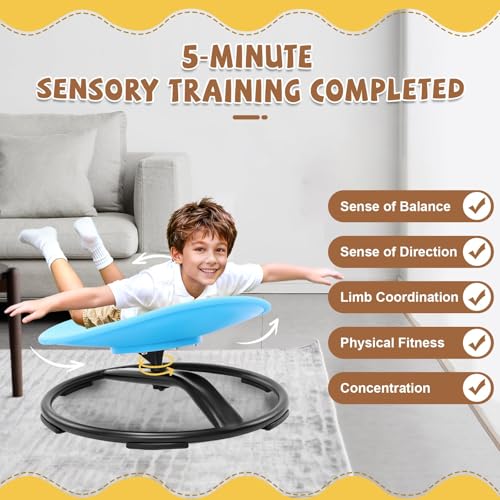 Zhenx Spinning Chair for Autistic Kids (Ages 3-18) - 220LBS Capacity Sensory Swivel Seat - Sensory Toy for Teens with ADH...