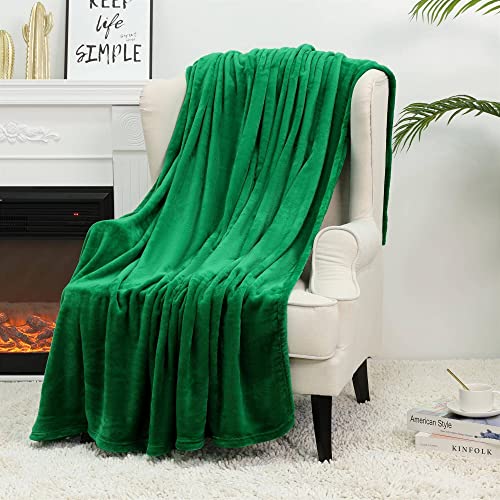 NANPIPER Fleece Blankets Super Soft Flannel Queen Size Blanket for Bed Luxury Cozy Microfiber Plush Fuzzy Blanket,Emerald ...