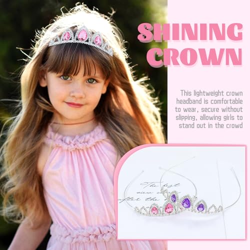 inSowni 8 Pieces Silver Metal Sparkly Waterdrop Rhinestone Princess Crown Headbands Tiaras Wedding Birthday Party Prom Hea...