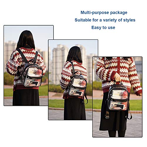 Mini Clear Backpack,Stadium Approved Clear Bag with Front Accessory Pocket, Heavy Duty See Through Backpack for Festivals,...