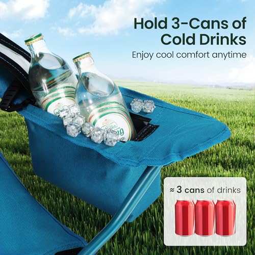 HIGH POINT SPORTS 2 Pack Portable Camping Chair for Adults, Folding Outdoor Camp Chair Lightweight Lawn Chairs Folding Col...